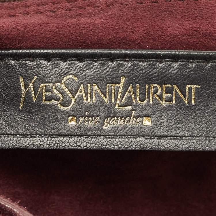 Pre Owned Yves Saint Laurent Burgundy Patent Leather Medium Muse Two Satchel