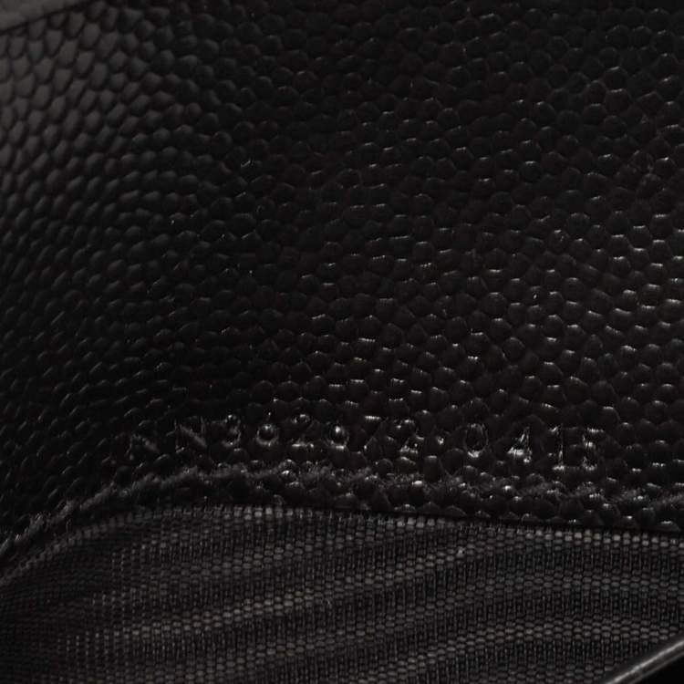 Pre Owned Saint Laurent Black Monogram Trifold Wallet