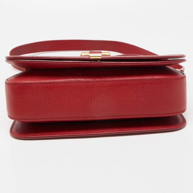 مملوكة مسبقًا Saint Laurent Red Leather Medium Universite Shoulder Bag