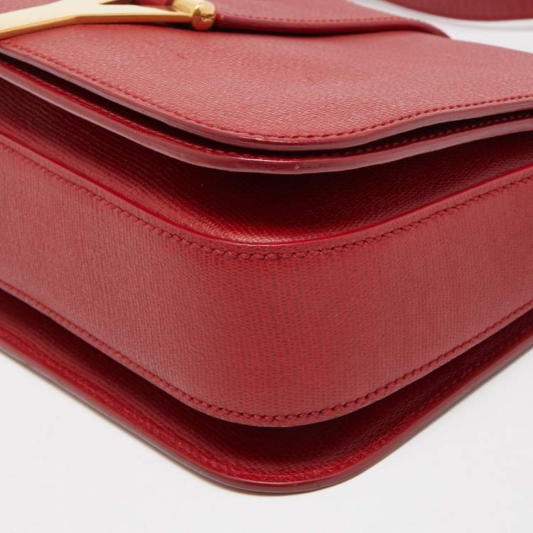 مملوكة مسبقًا Saint Laurent Red Leather Medium Universite Shoulder Bag