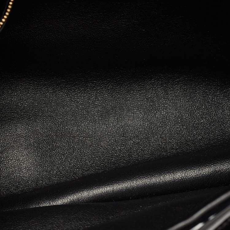 Pre Owned Saint Laurent Black Quilted Patent Leather Sade Puffer Envelope Clutch