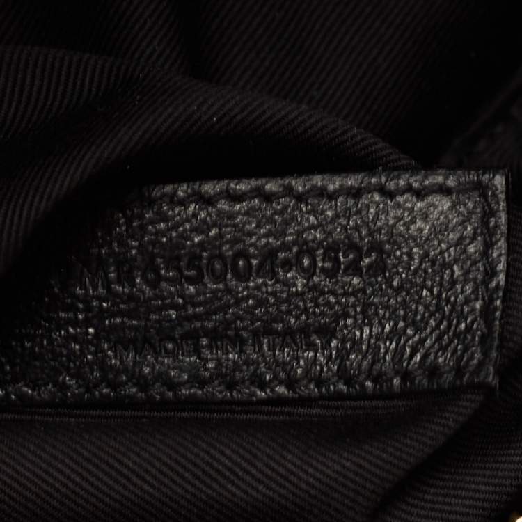 Pre Owned Saint Laurent Black Quilted Patent Leather Sade Puffer Envelope Clutch