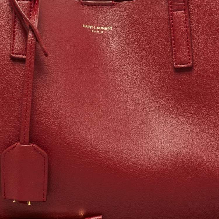 مملوكة مسبقًا Saint Laurent Red Leather E/W Shopper Tote