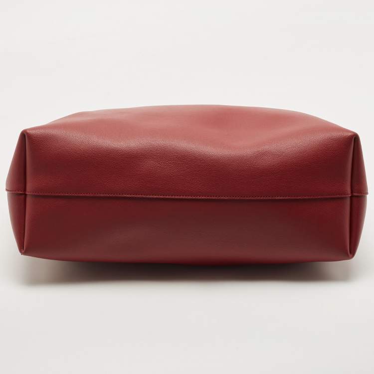 مملوكة مسبقًا Saint Laurent Red Leather E/W Shopper Tote