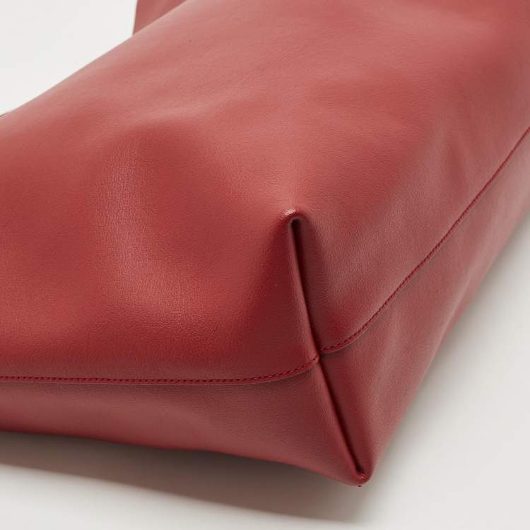 مملوكة مسبقًا Saint Laurent Red Leather E/W Shopper Tote