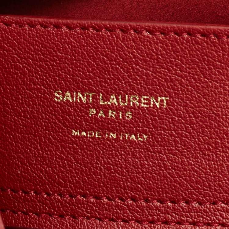 مملوكة مسبقًا Saint Laurent Red Leather E/W Shopper Tote
