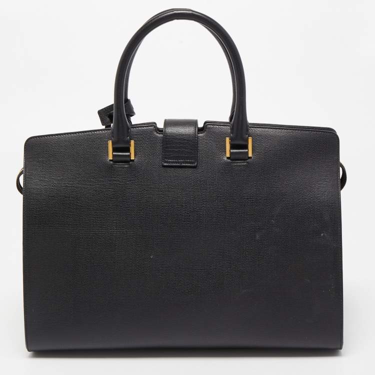 مملوكة مسبقًا Saint Laurent Black Leather Medium Cabas Chyc Tote