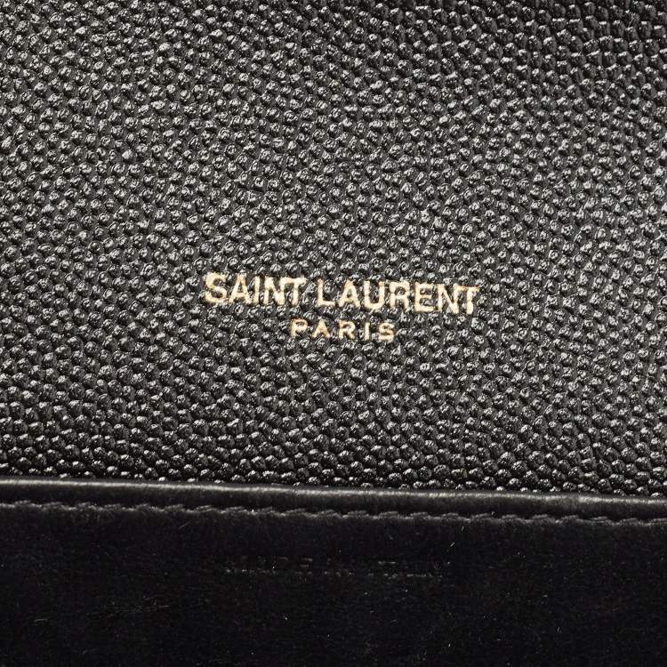 Pre Owned Saint Laurent Black Leather Uptown Wallet on Chain