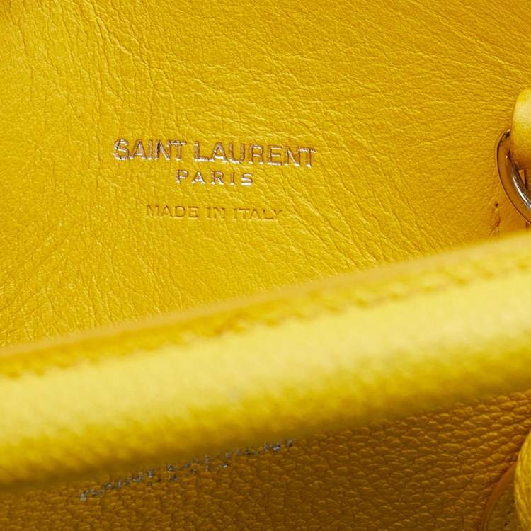 Pre Owned Saint Laurent Yellow Leather Baby Classic Sac De Jour Tote