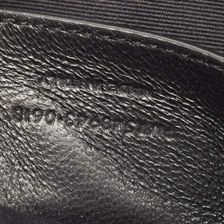 Pre Owned Saint Laurent Black Croc Embossed Patent Leather Baby Niki Chain Shoulder Bag