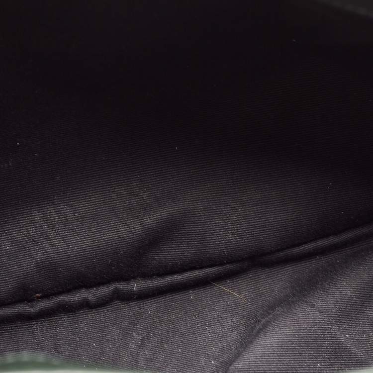 Pre Owned Saint Laurent Dark Green Matelassé Leather Medium LouLou Shoulder Bag