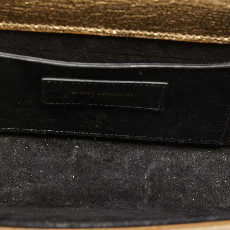 مملوكة مسبقًا Saint Laurent Gold Leather Small Kate Tassel Crossbody Bag