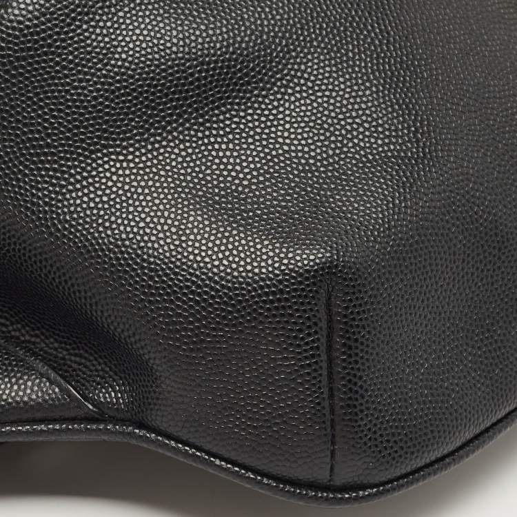 Pre Owned Saint Laurent Black Leather Monogram Belt Bag