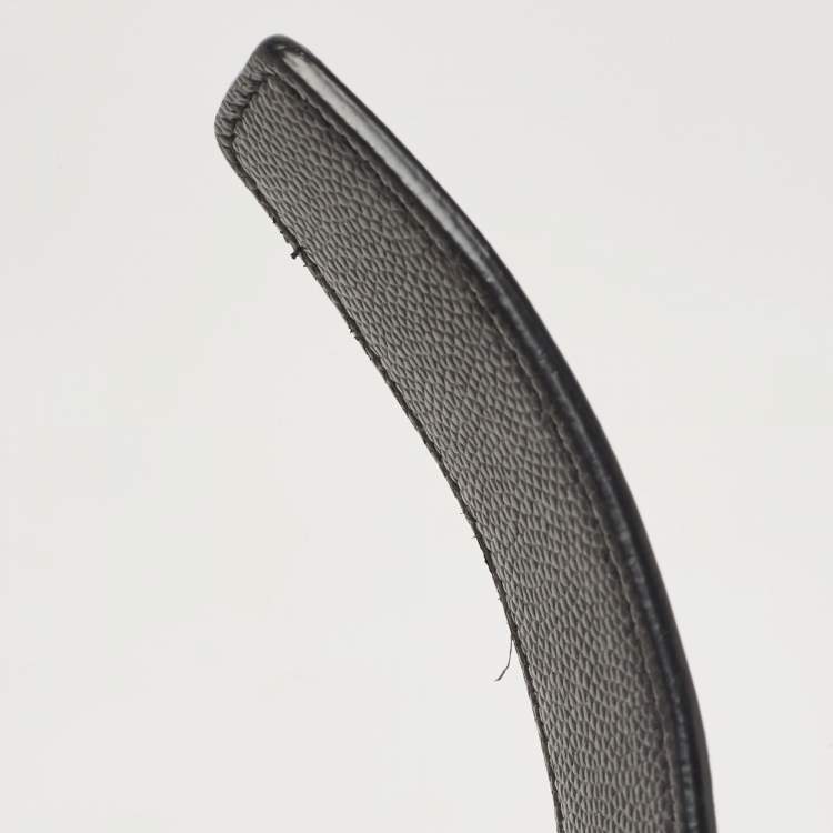 Pre Owned Saint Laurent Black Leather Monogram Belt Bag