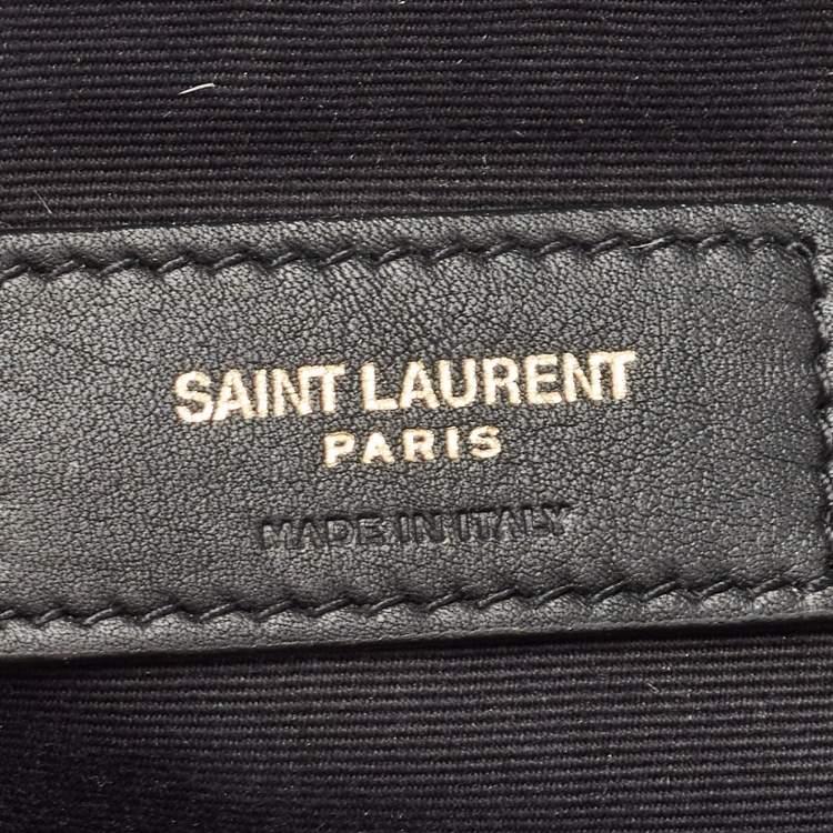 Pre Owned Saint Laurent Black Leather Monogram Belt Bag