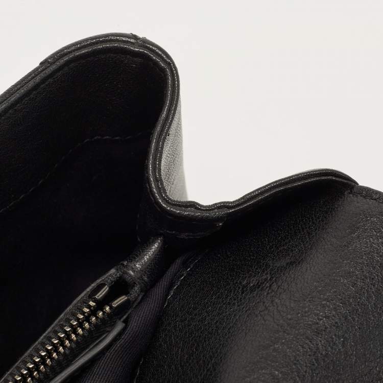 Pre Owned Saint Laurent Black Matelasse Leather Medium College Top Handle Bag