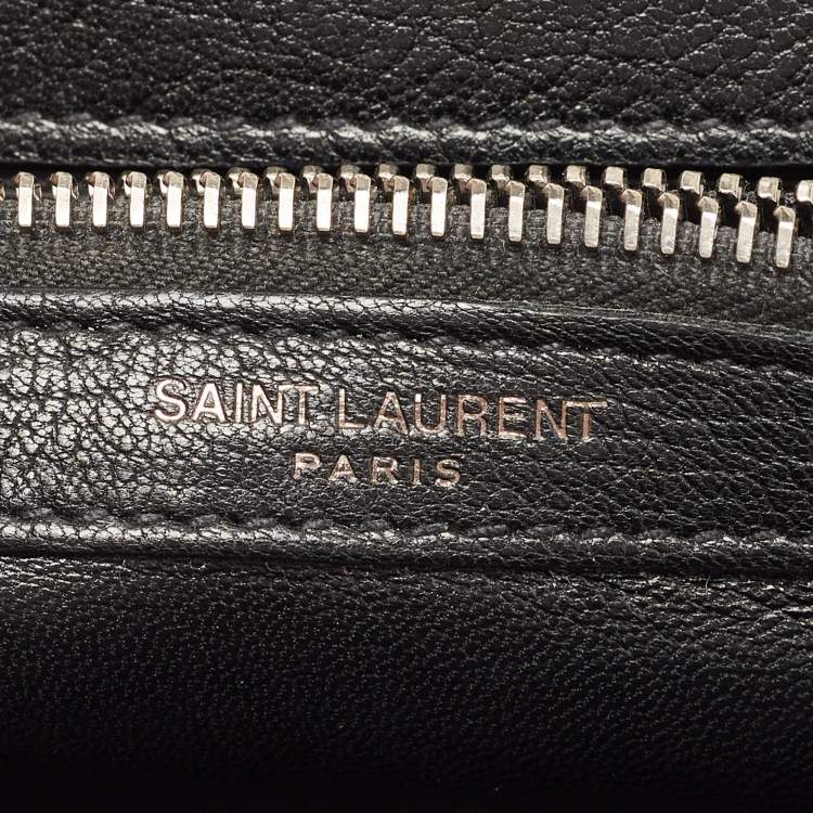 Pre Owned Saint Laurent Black Matelasse Leather Medium College Top Handle Bag