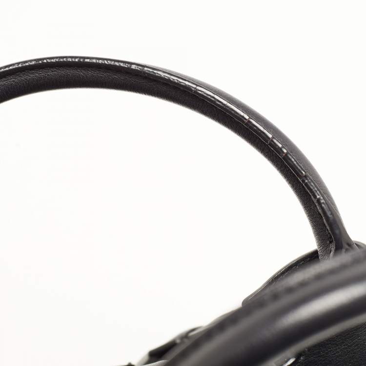 Pre Owned Saint Laurent Black  Croc Embossed Leather Baby Downtown Cabas Tote