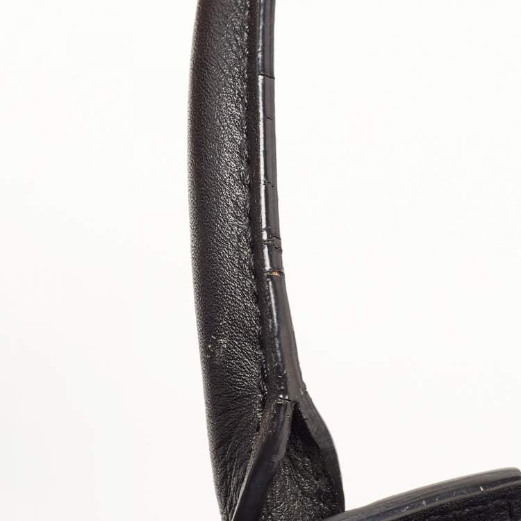 Pre Owned Saint Laurent Black  Croc Embossed Leather Baby Downtown Cabas Tote