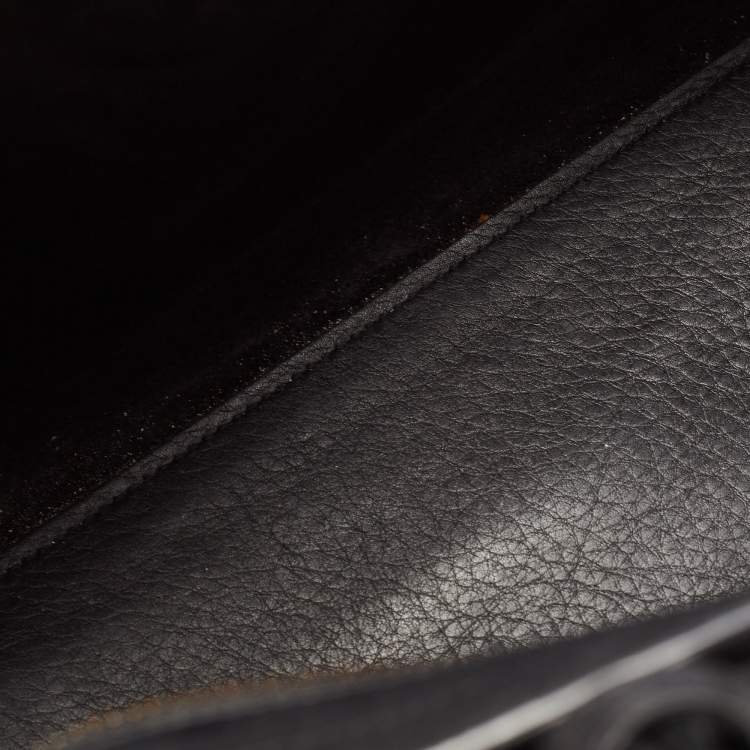 Pre Owned Saint Laurent Black  Croc Embossed Leather Baby Downtown Cabas Tote