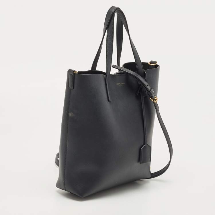 Pre Owned Saint Laurent Black Leather Toy Shopper Tote