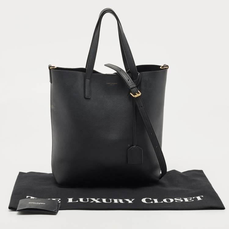 Pre Owned Saint Laurent Black Leather Toy Shopper Tote