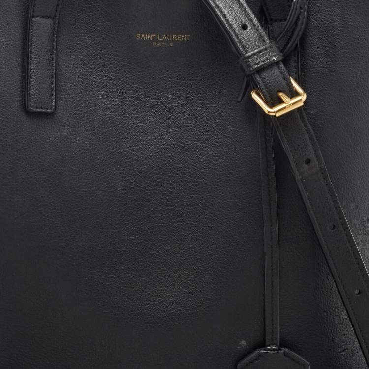 Pre Owned Saint Laurent Black Leather Toy Shopper Tote