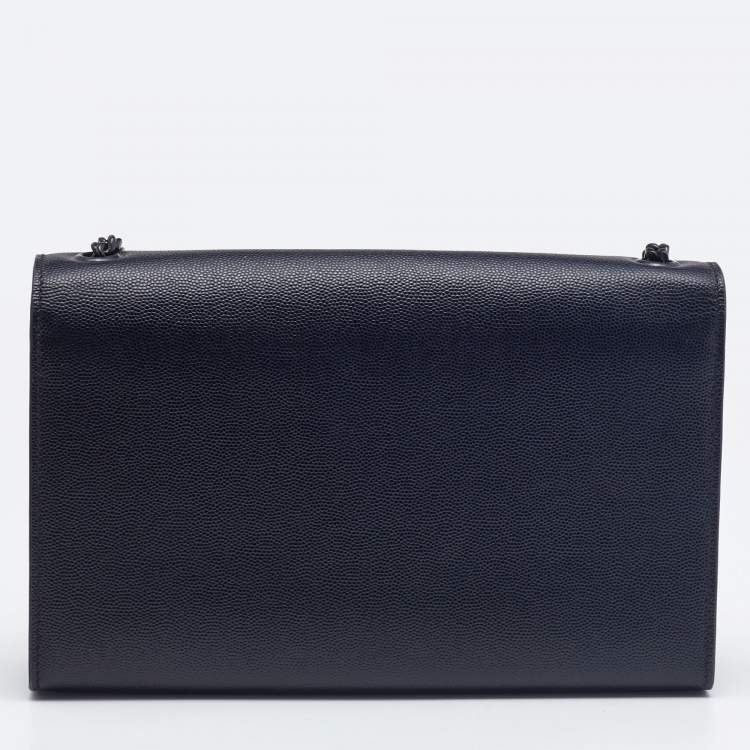 Pre Owned Saint Laurent Black Leather Medium Kate Shoulder Bag