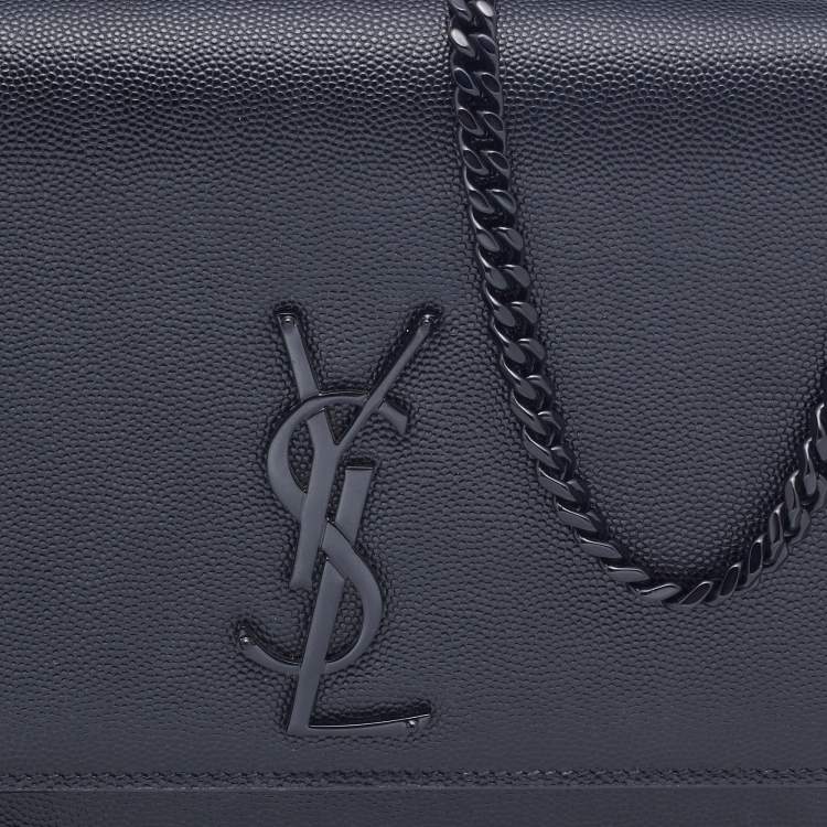 Pre Owned Saint Laurent Black Leather Medium Kate Shoulder Bag