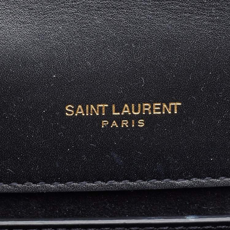 Pre Owned Saint Laurent Black Leather Medium Kate Tassel Shoulder Bag