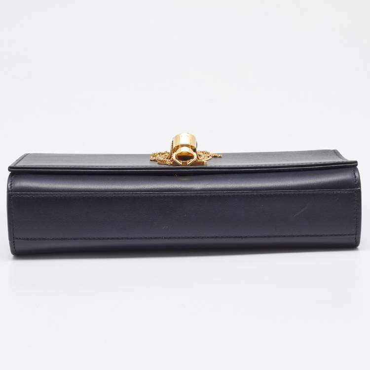 Pre Owned Saint Laurent Black Leather Medium Kate Tassel Shoulder Bag