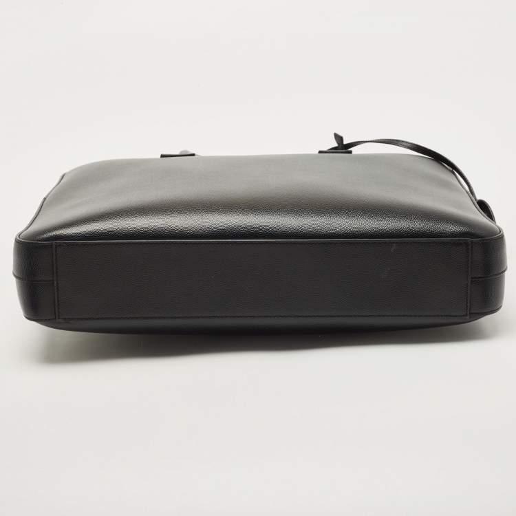 Pre Owned Saint Laurent Black Grain Leather Small Museum Briefcase