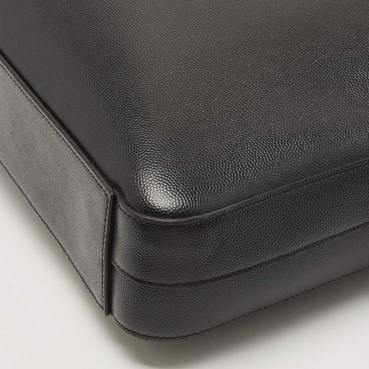 Pre Owned Saint Laurent Black Grain Leather Small Museum Briefcase