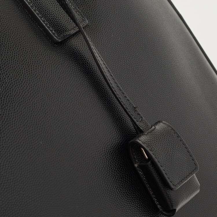 Pre Owned Saint Laurent Black Grain Leather Small Museum Briefcase