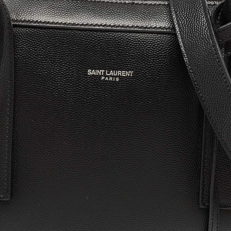 Pre Owned Saint Laurent Black Grain Leather Small Museum Briefcase