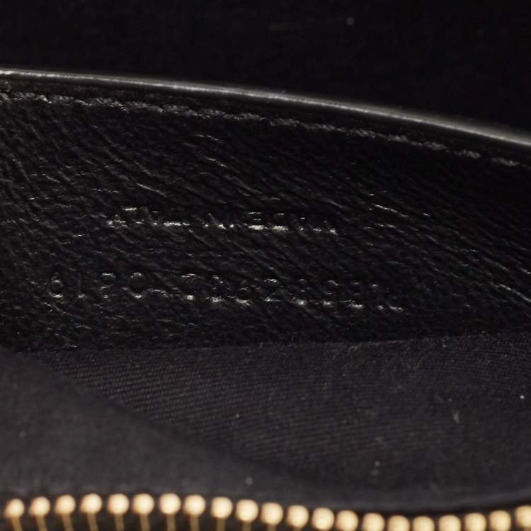 Pre Owned Saint Laurent Gold Leather Monogram Heart Clutch