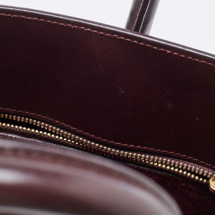 Pre Owned Saint Laurent Burgundy Leather Small Classic Sac De Jour Tote