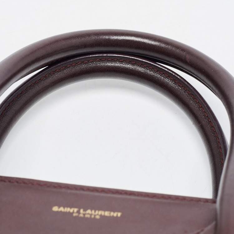 Pre Owned Saint Laurent Burgundy Leather Small Classic Sac De Jour Tote