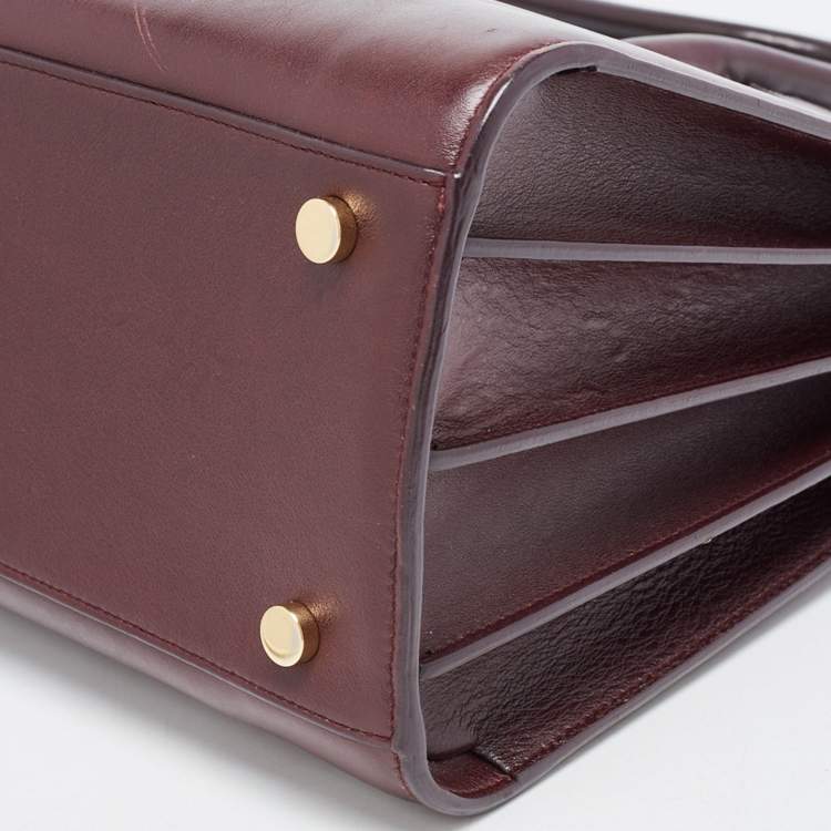 Pre Owned Saint Laurent Burgundy Leather Small Classic Sac De Jour Tote
