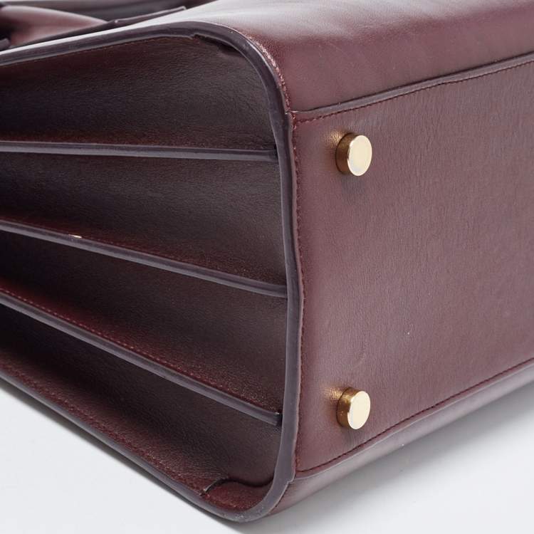 Pre Owned Saint Laurent Burgundy Leather Small Classic Sac De Jour Tote