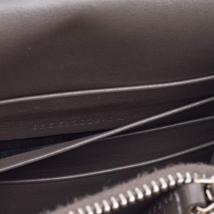 مملوكة مسبقًا Saint Laurent Grey Croc Embossed Leather Sunset Crossbody Bag