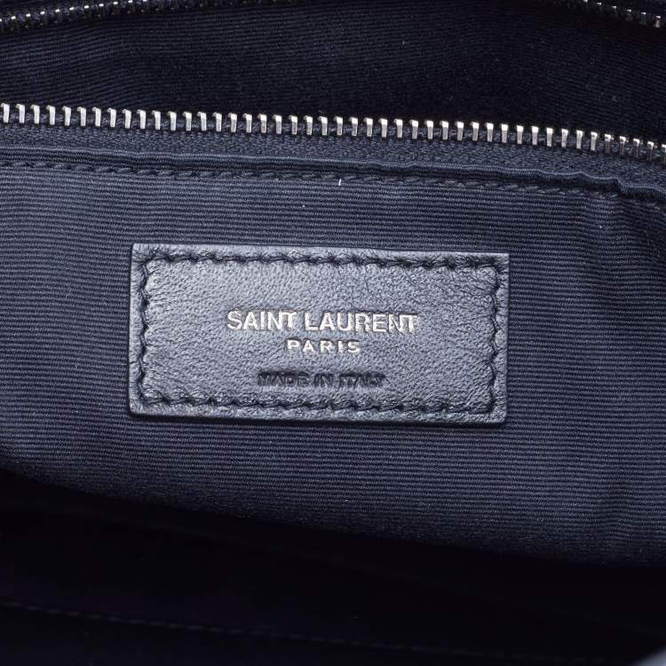 Pre Owned Saint Laurent Black Crinkled Leather Large Niki Shoulder Bag