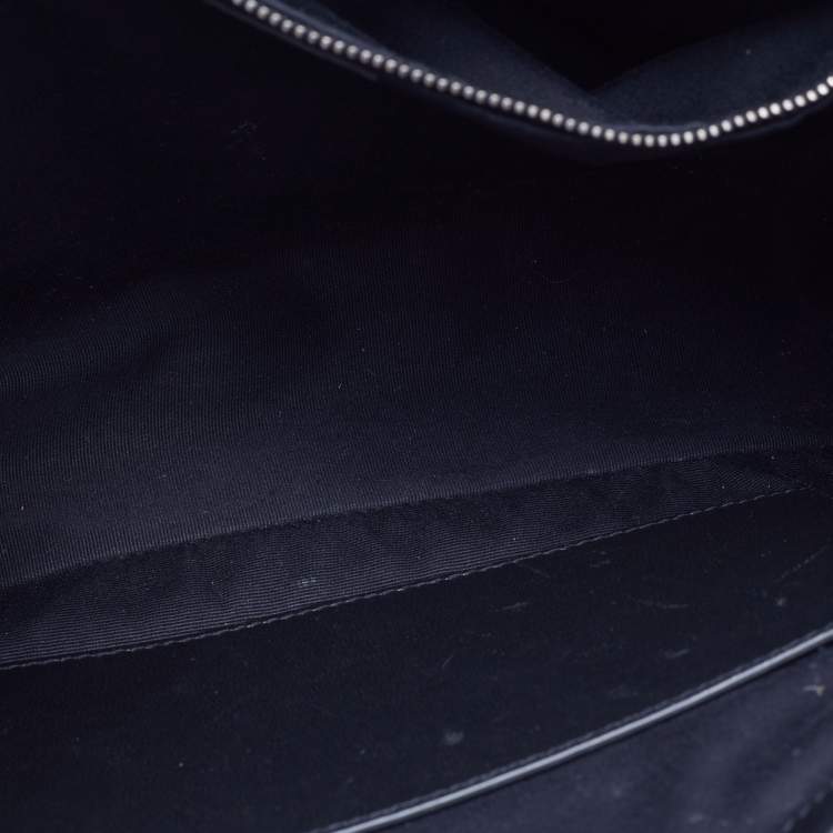 Pre Owned Saint Laurent Black Crinkled Leather Large Niki Shoulder Bag