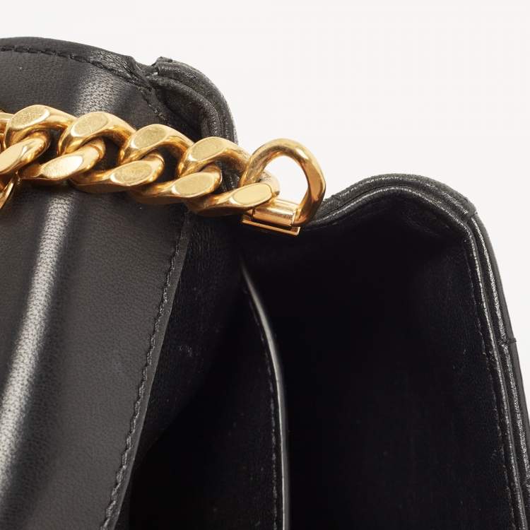 Pre Owned Saint Laurent Black Quilted Leather Medium Vicky Shoulder Bag