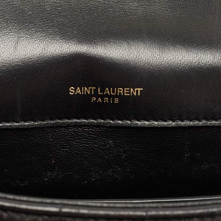 Pre Owned Saint Laurent Black Quilted Leather Medium Vicky Shoulder Bag
