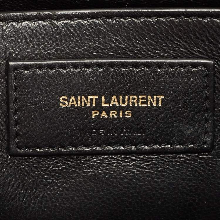 Pre Owned Saint Laurent Black Quilted Leather Medium Vicky Shoulder Bag