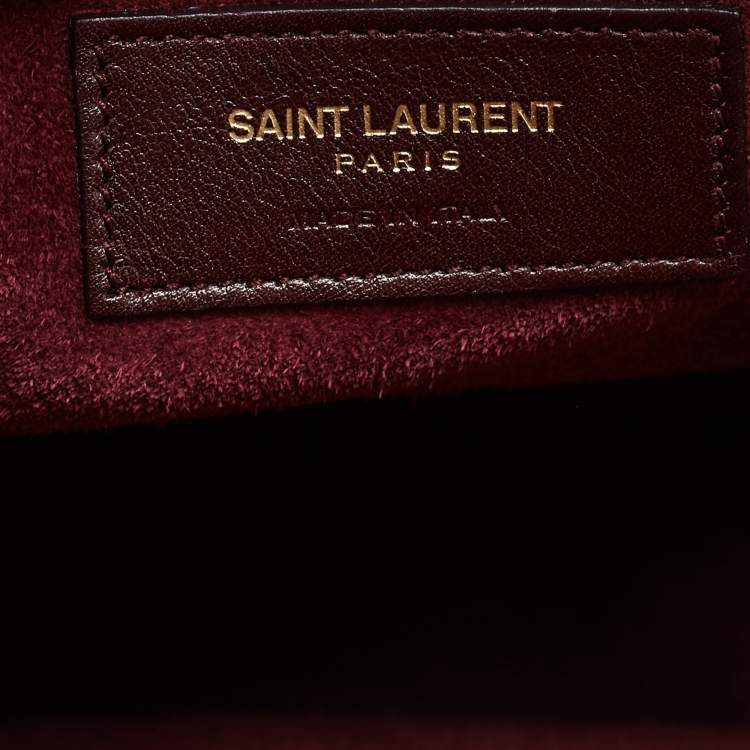 Pre Owned Saint Laurent Burgundy Leather Small Classic Sac De Jour Tote