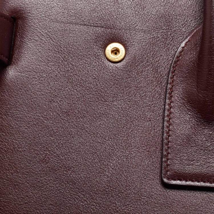 Pre Owned Saint Laurent Burgundy Leather Small Classic Sac De Jour Tote