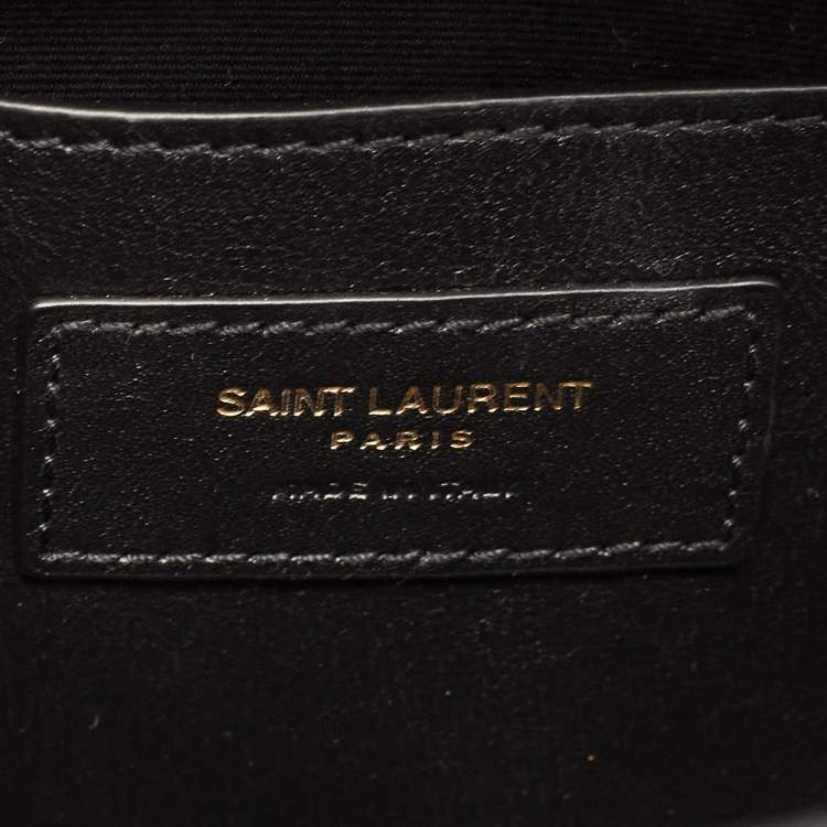 Pre Owned Saint Laurent Black Croc Embossed Leather Manhattan Shoulder Bag