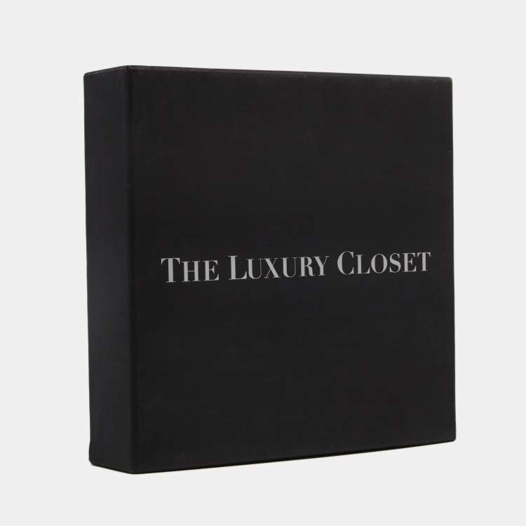 Pre Owned Saint Laurent Black Suede Glitter Star Monogram Card Holder 